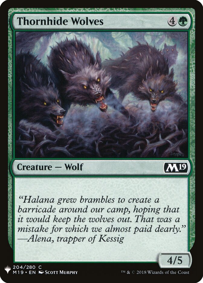 Thornhide Wolves — The List M19-204/5581