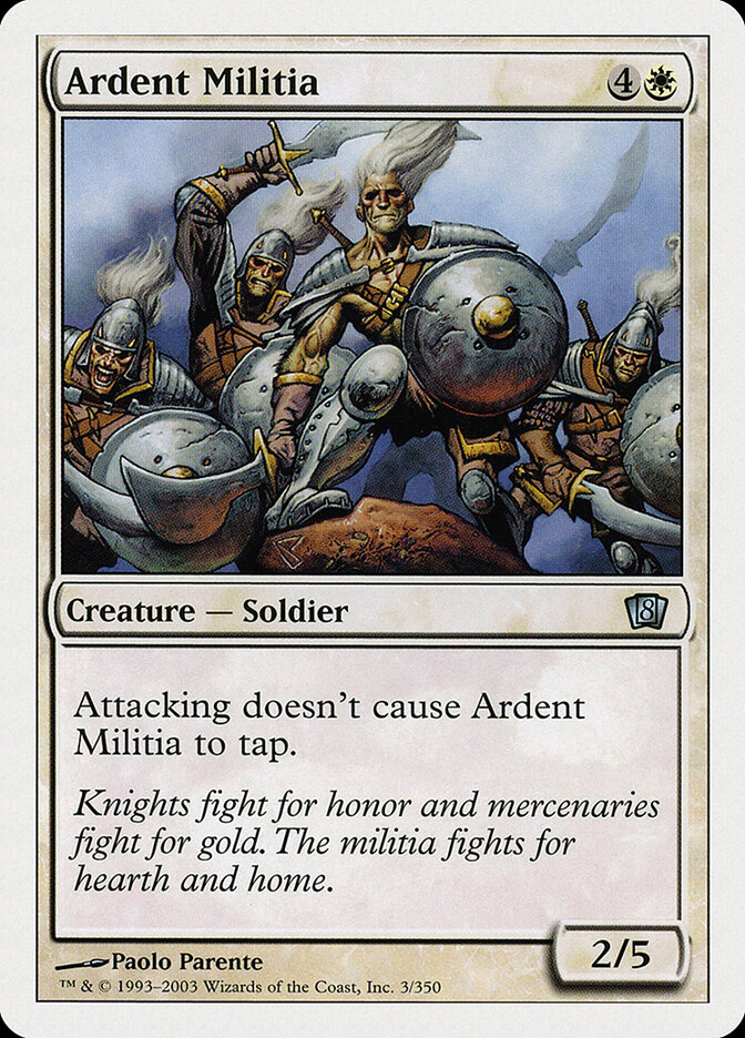 Ardent Militia — Eighth Edition 3/710