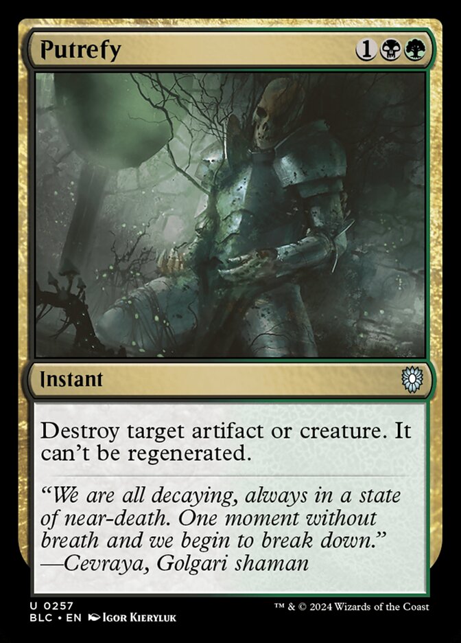 Putrefy — Bloomburrow Commander 257/356