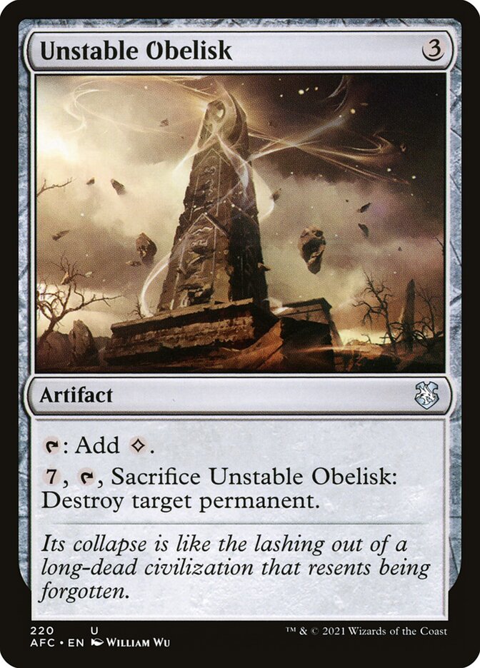 Unstable Obelisk — Forgotten Realms Commander 220/331