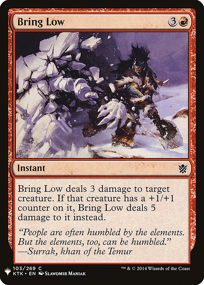 Bring Low — The List KTK-103/5581