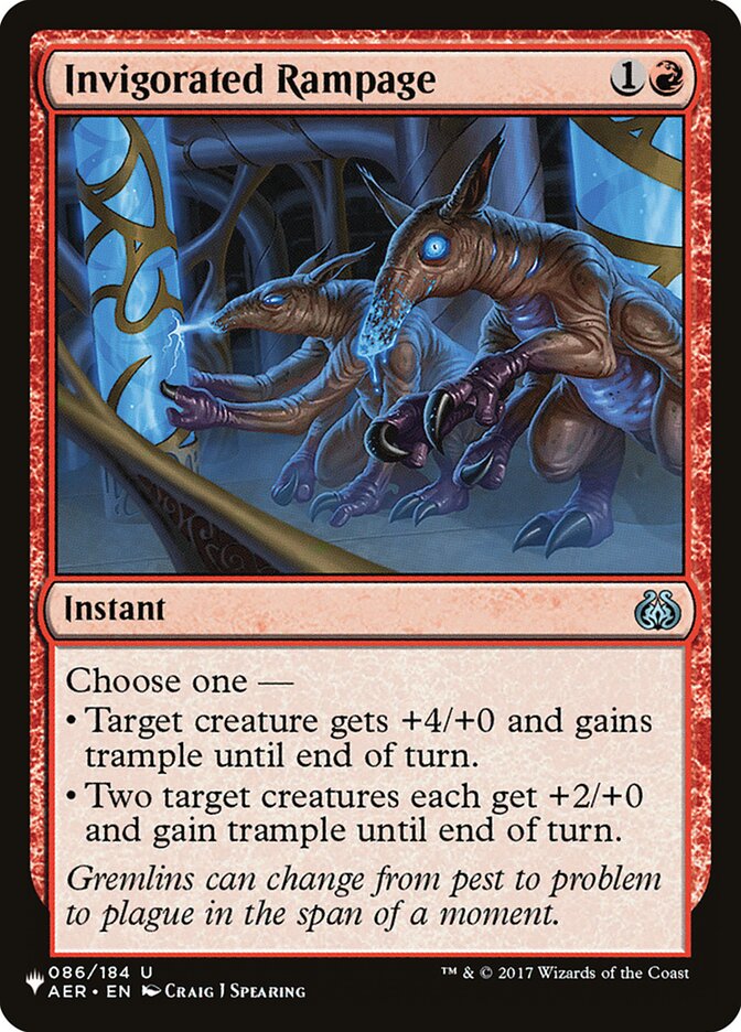 Invigorated Rampage — The List AER-86/5581