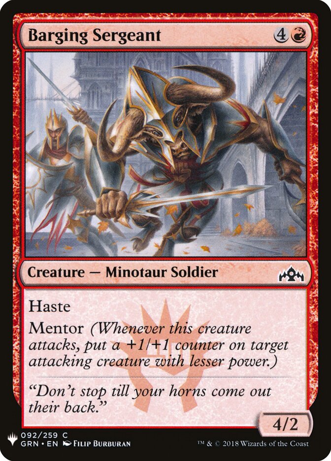 Barging Sergeant — The List GRN-92/5581