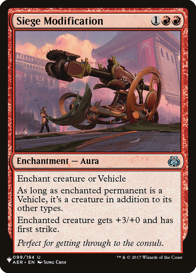 Siege Modification — The List AER-99/5581