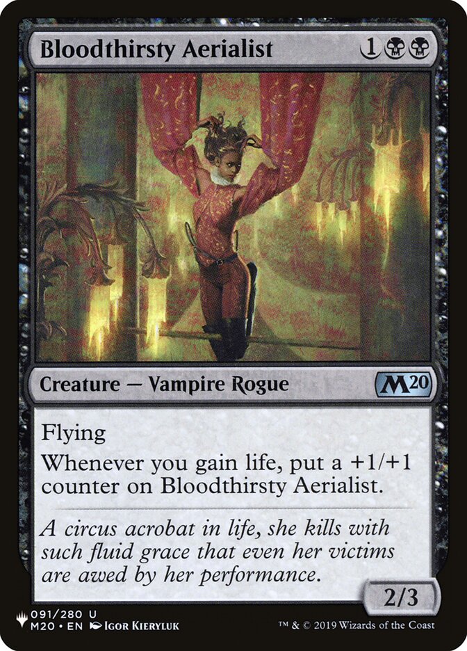 Bloodthirsty Aerialist — The List M20-91/5581
