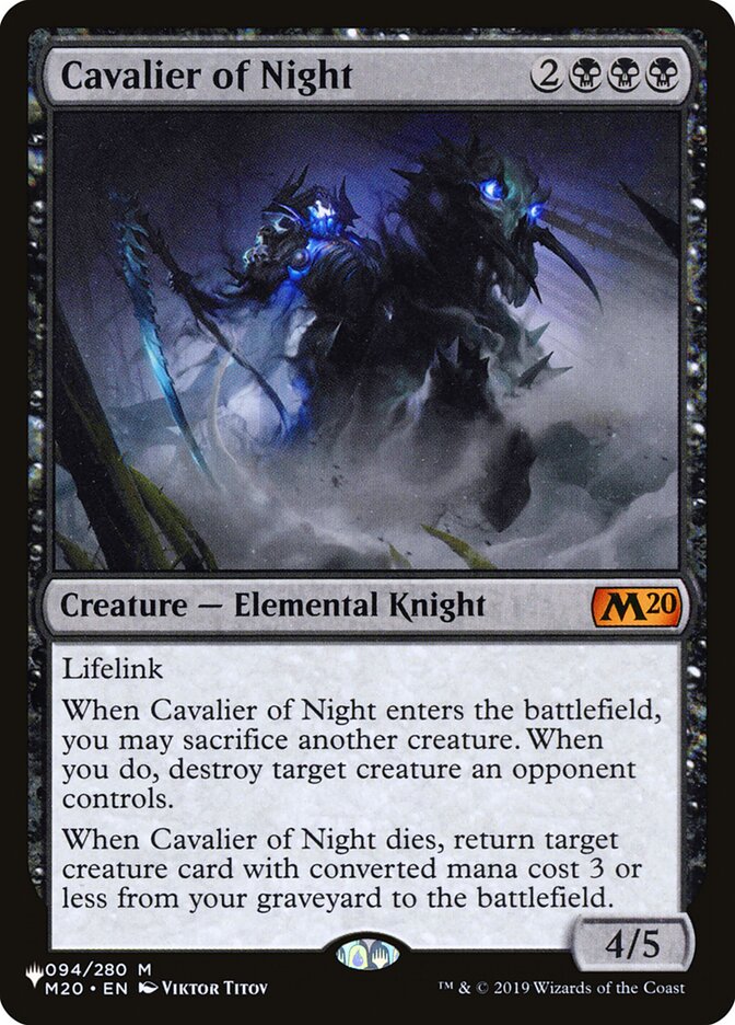Cavalier of Night — The List M20-94/5581