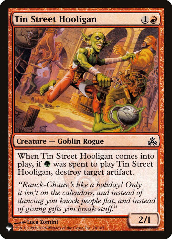 Tin Street Hooligan — The List GPT-78/5581