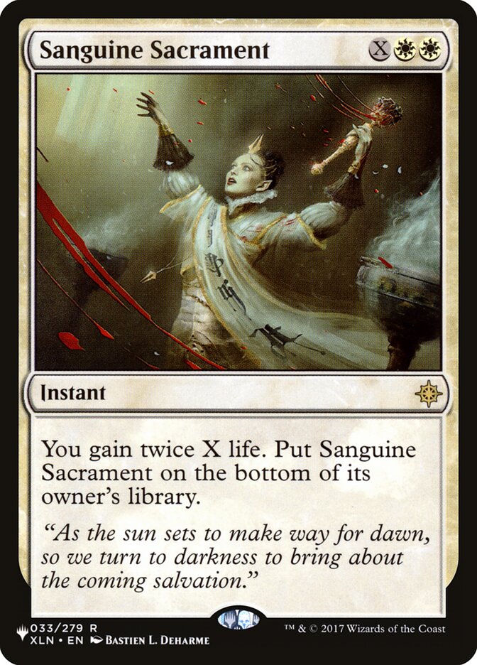 Sanguine Sacrament — The List XLN-33/5581