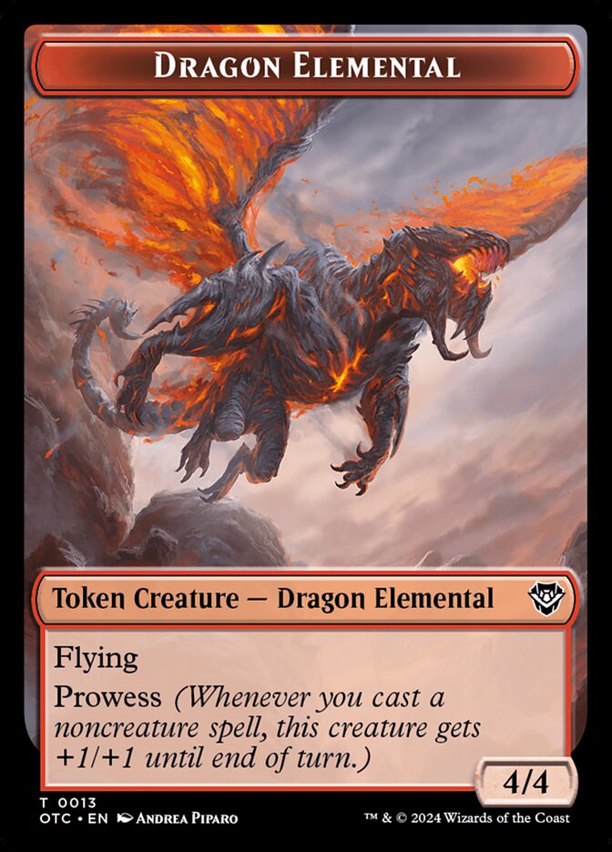 Dragon Elemental — Outlaws of Thunder Junction Commander Tokens 13/41
