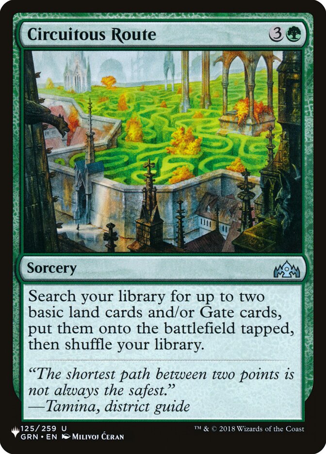 Circuitous Route — The List GRN-125/5581