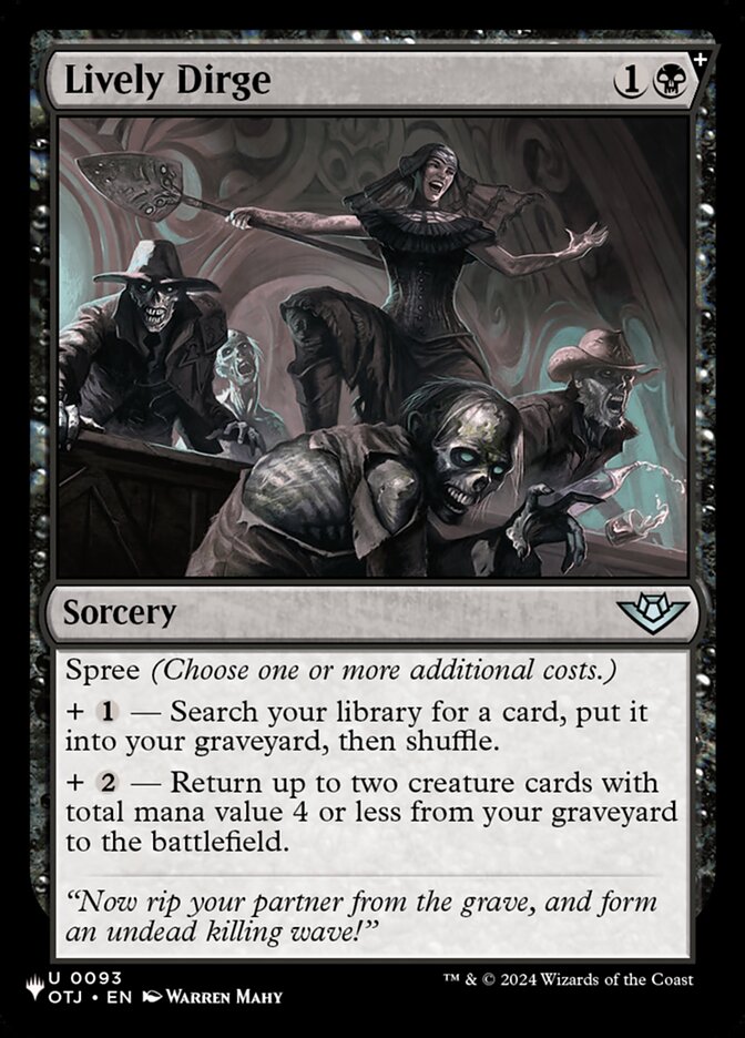 Lively Dirge — The List OTJ-93/5581