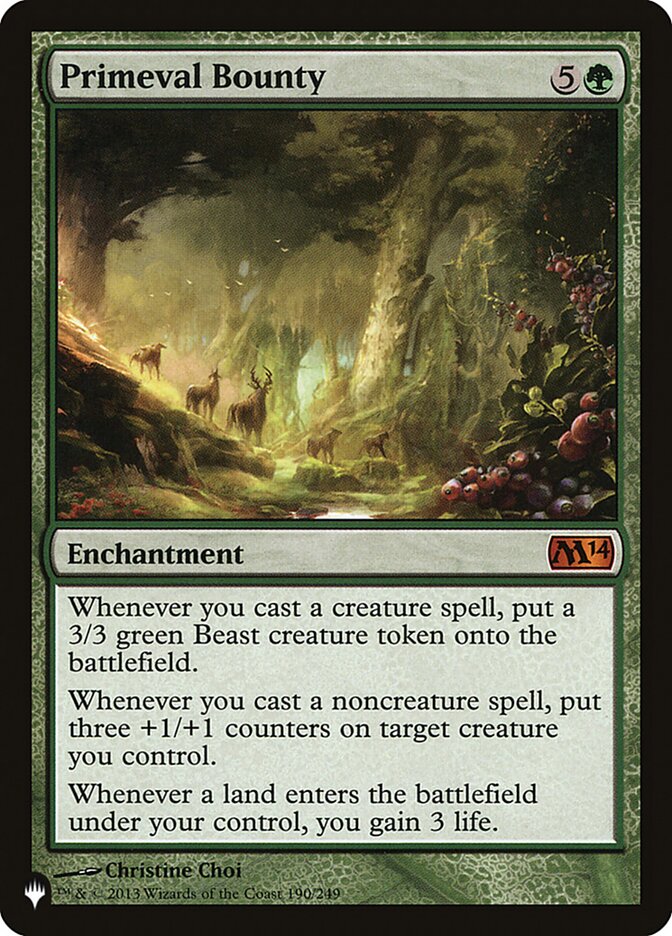 Primeval Bounty — The List M14-190/5581