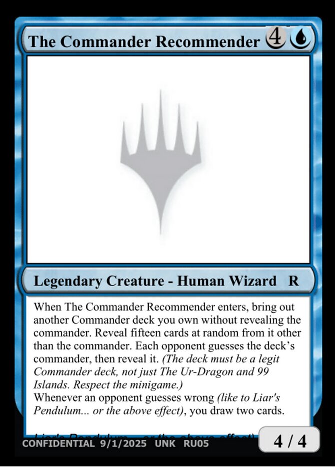 The Commander Recommender — Unknown Event RU05d/512