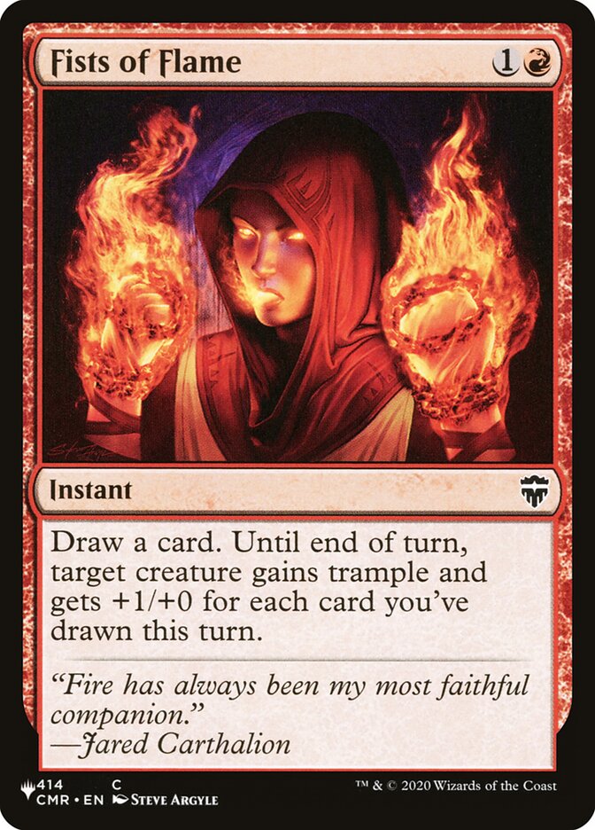 Fists of Flame — The List CMR-414/5581
