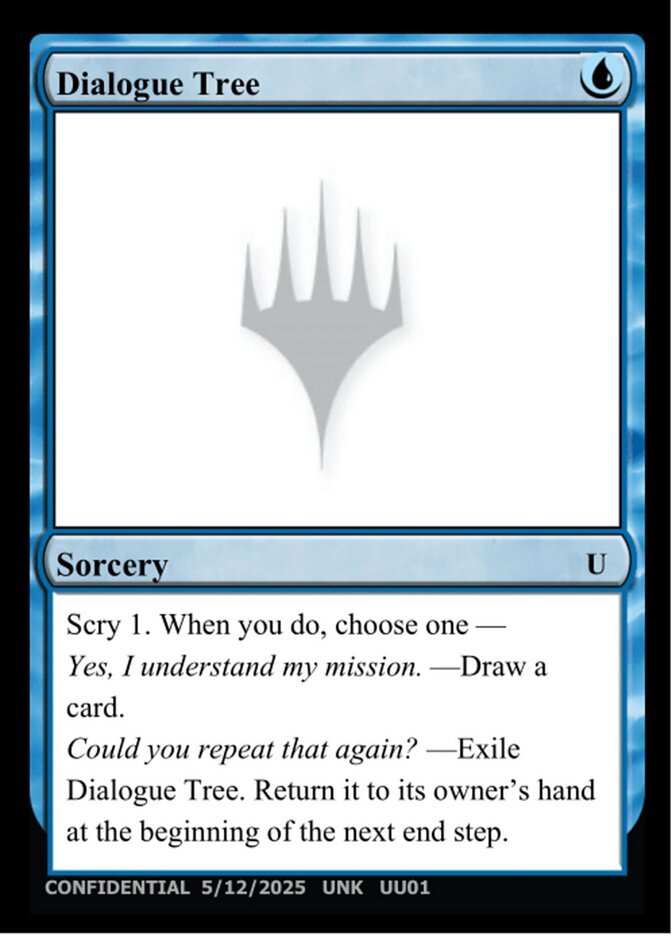 Dialogue Tree — Unknown Event UU01/512