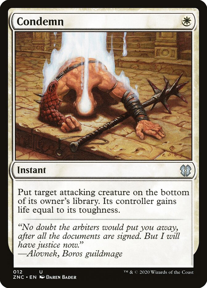 Condemn — Zendikar Rising Commander 12/142