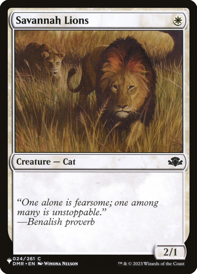 Savannah Lions — The List DMR-24/5581