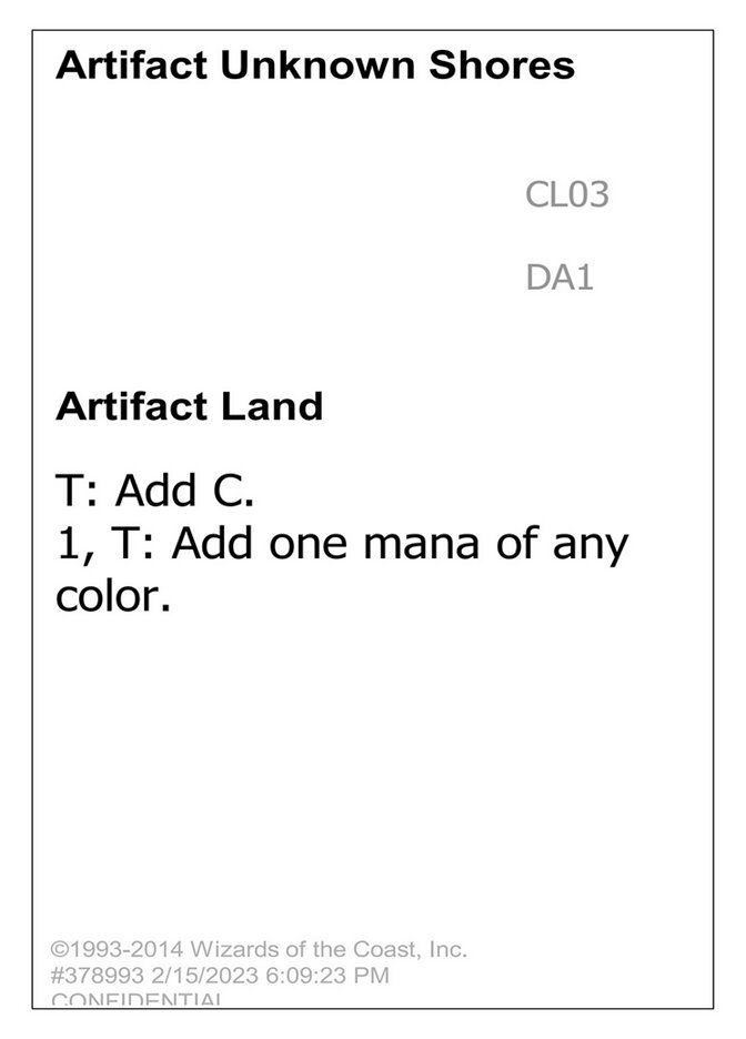 Artifact Unknown Shores — Unknown Event CL03a/512