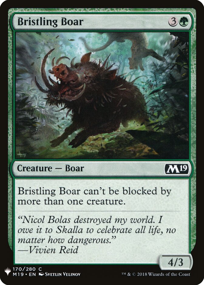 Bristling Boar — The List M19-170/5581