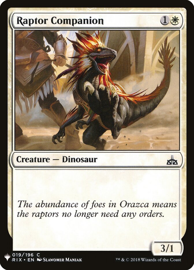 Raptor Companion — The List RIX-19/5581