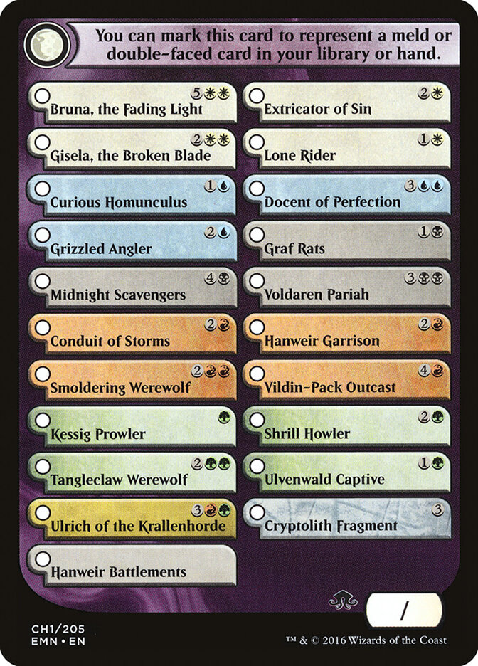 Eldritch Moon Checklist — Eldritch Moon Tokens CH1/11