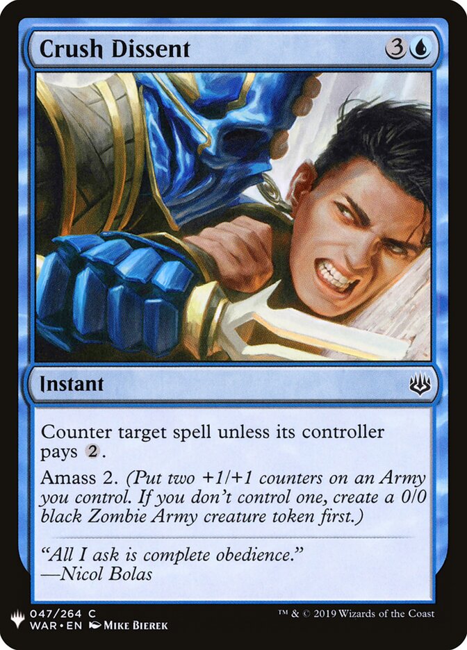 Crush Dissent — The List WAR-47/5581