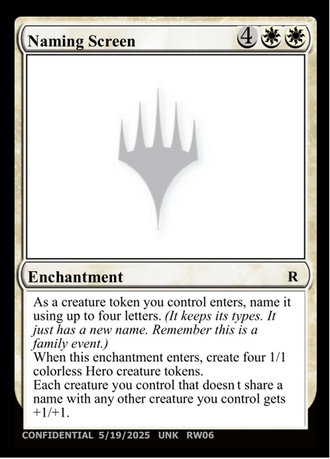 Naming Screen — Unknown Event RW06a/512