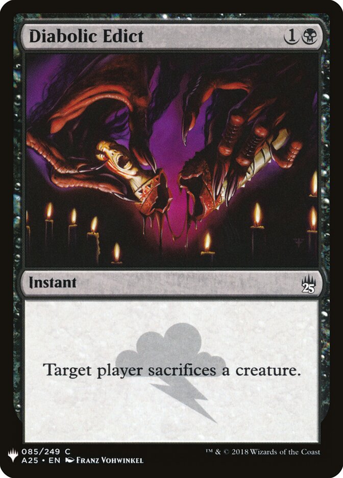 Diabolic Edict — The List A25-85/5581