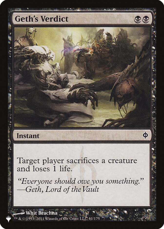 Geth's Verdict — The List NPH-61/5581