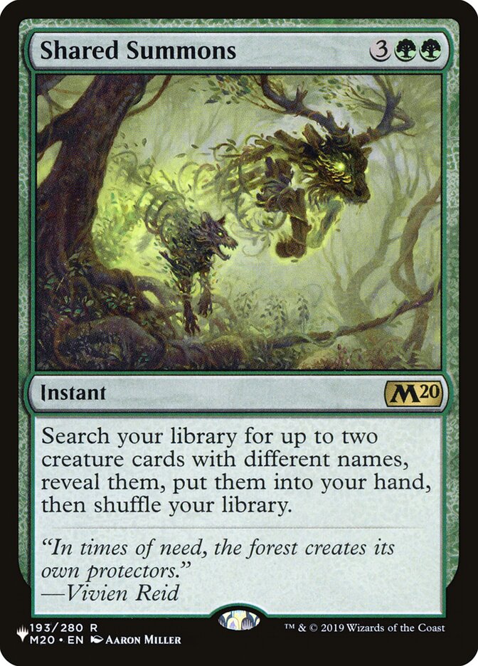 Shared Summons — The List M20-193/5581