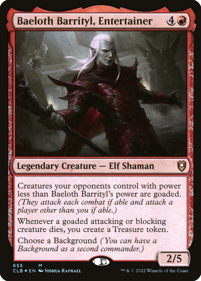 Baeloth Barrityl, Entertainer — Commander Legends: Battle for Baldur's Gate 655/936