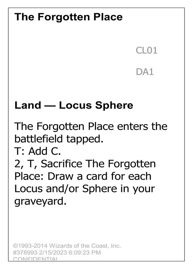 The Forgotten Place — Unknown Event CL01a/512