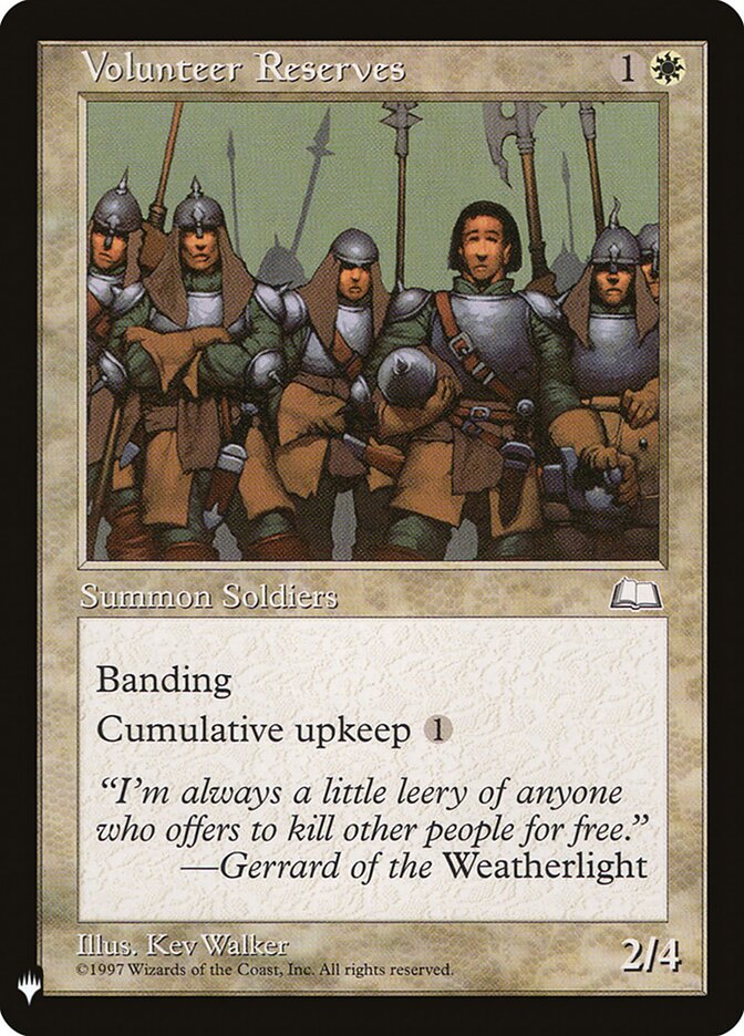 Volunteer Reserves — The List WTH-29/5581