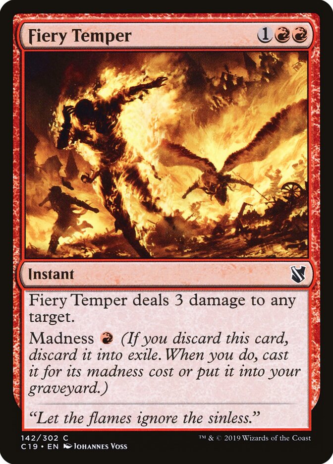 Fiery Temper — Commander 2019 142/302