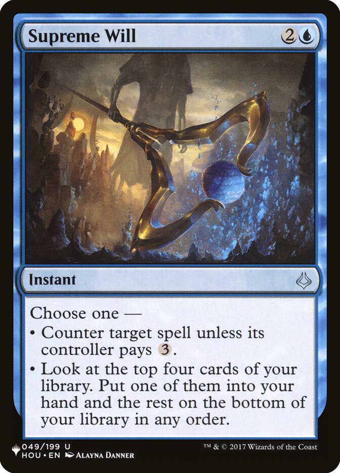Supreme Will — The List HOU-49/5581
