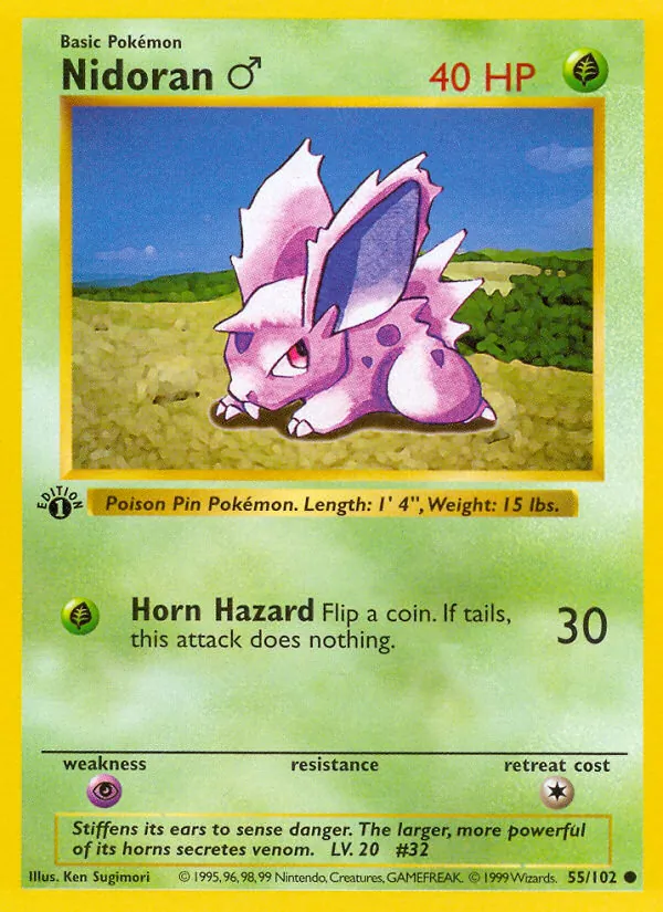 Nidoran♂ — Base Set 55/102