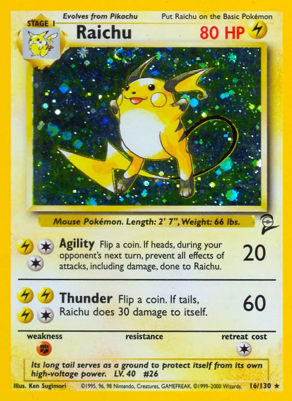 Raichu — Base Set 2 16/130