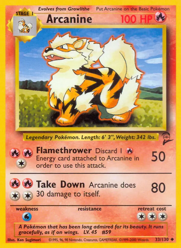 Arcanine — Base Set 2 33/130