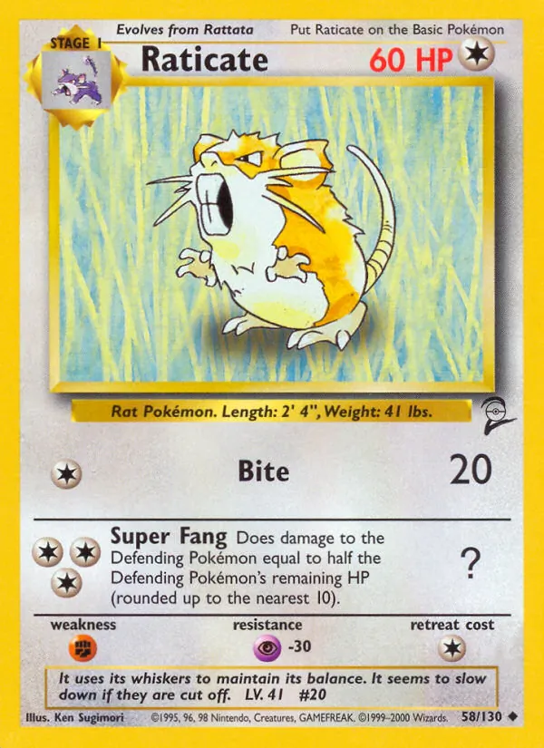 Raticate — Base Set 2 58/130