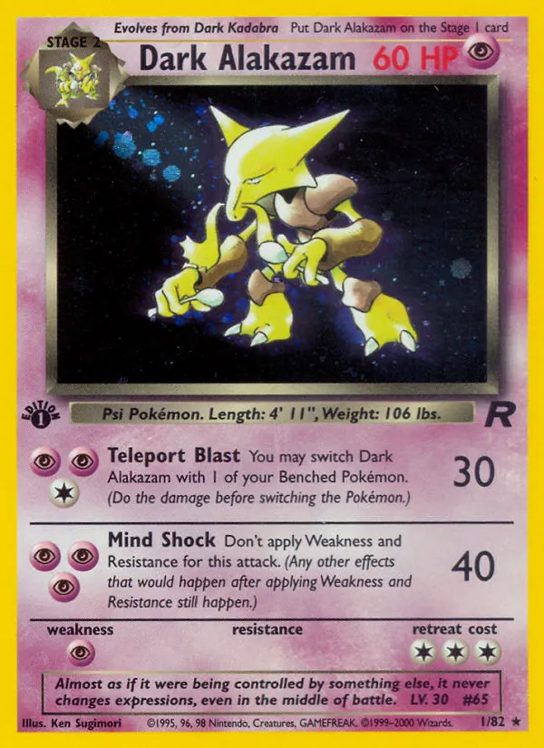 Alakazam obscur — Team Rocket 1/82