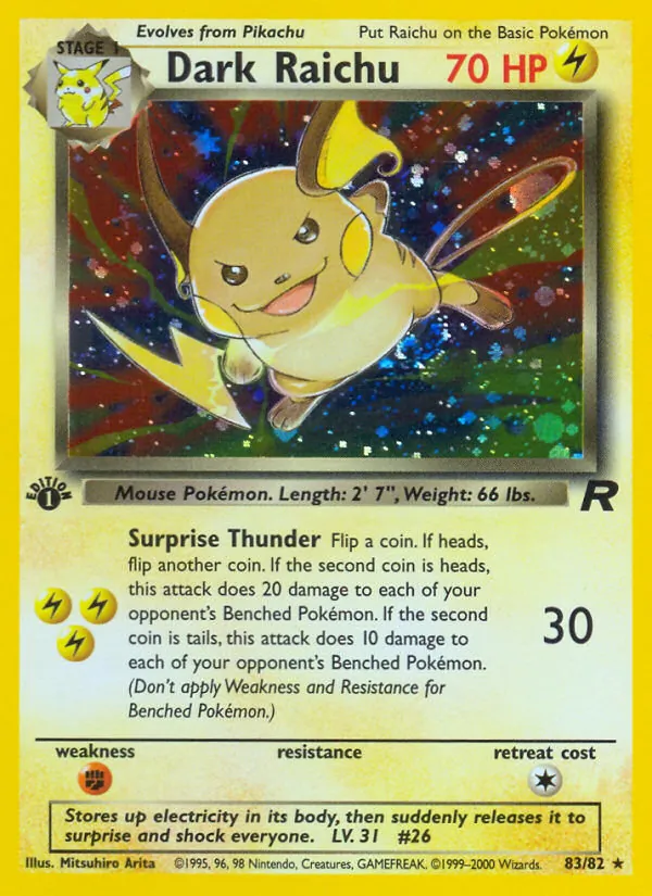 Dark Raichu — Team Rocket 83/82