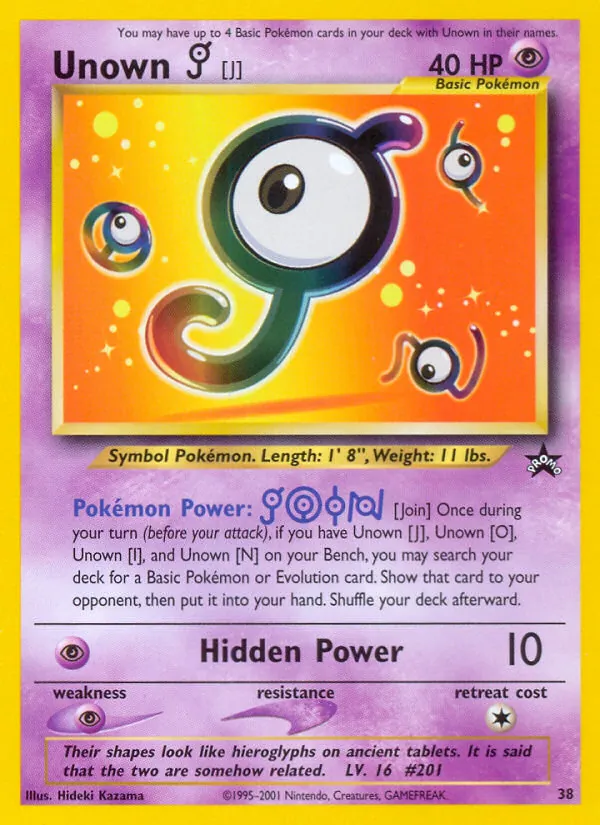 Unown [J] — Wizards Black Star Promos 38/53