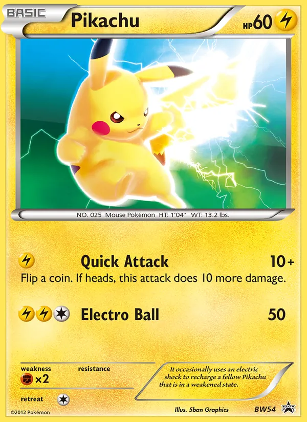 Pikachu — BW Black Star Promos BW54/101