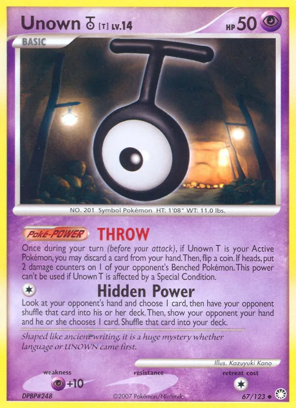 Unown T — Mysterious Treasures 67/123