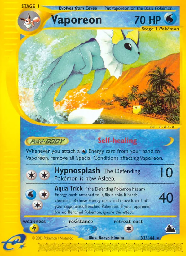 Vaporeon — Skyridge 33/144