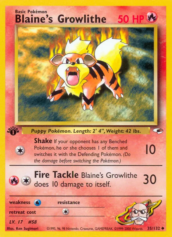 Blaine's Growlithe — Gym Heroes 35/132