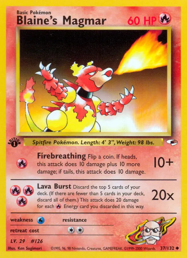 Blaine's Magmar — Gym Heroes 37/132