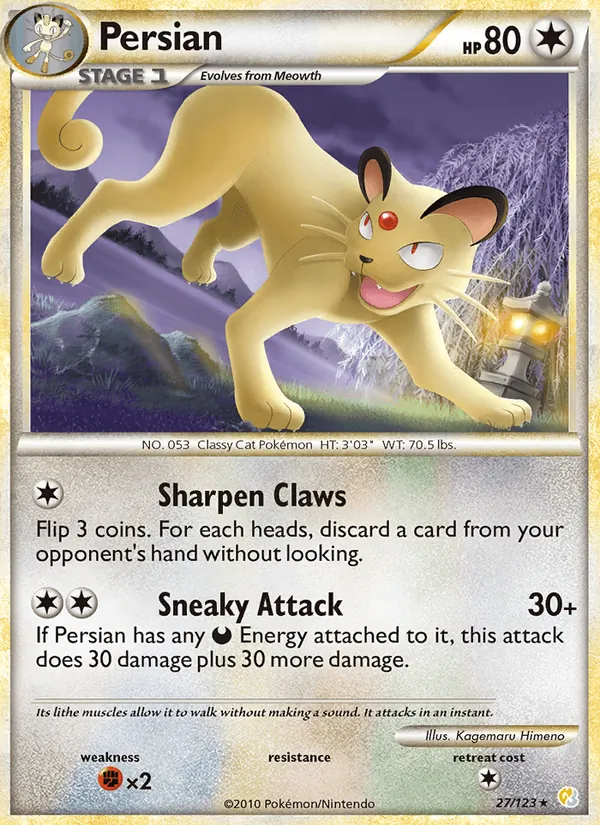 Persian — HeartGold SoulSilver 27/123