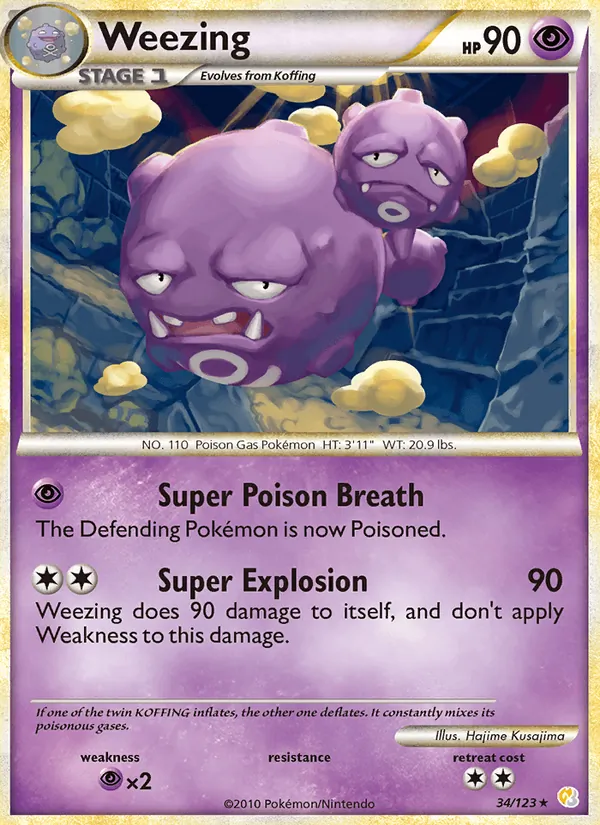 Weezing — HeartGold SoulSilver 34/123