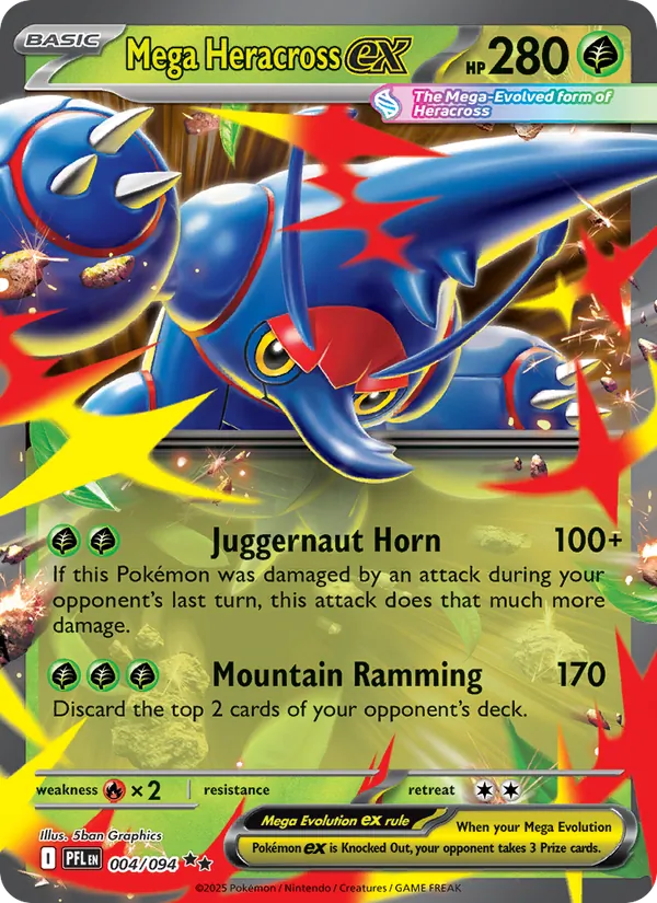 Mega Heracross ex — Phantasmal Flames 004/94